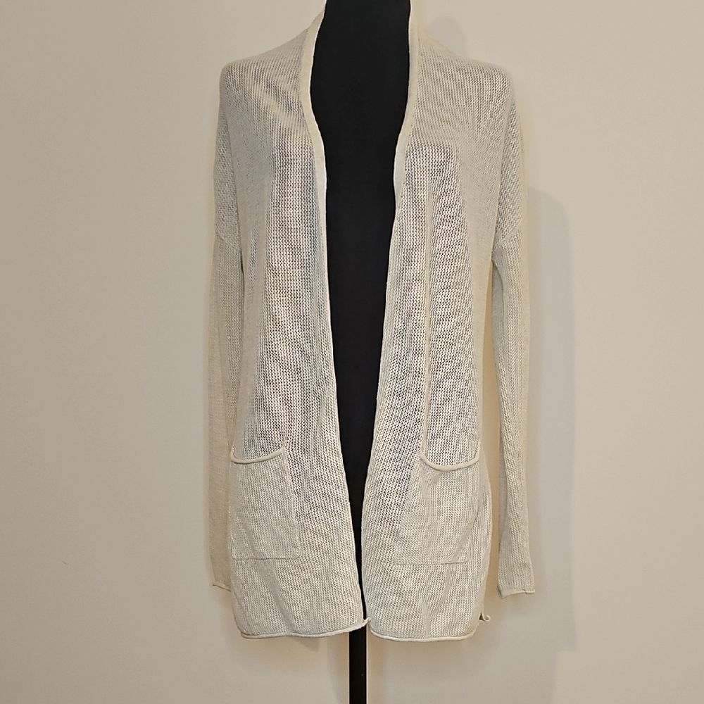 Lolë Light Weight And Light Greige Open-Front Women's Cardigan - Picture 8 of 10
